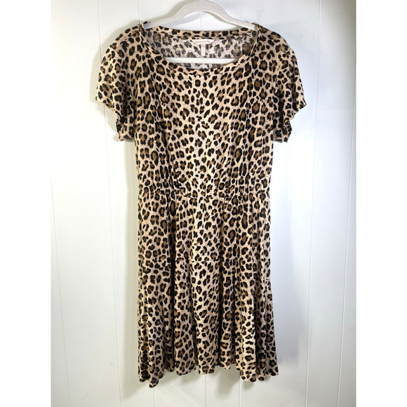 Rebecca Taylor 100% Linen Leopard Print Mini Dress Cinch Waist Size Small - Picture 1 of 10